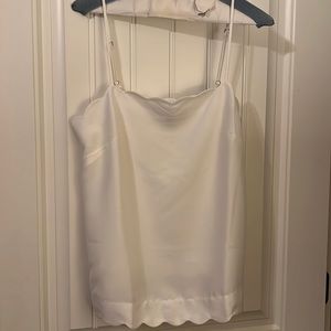 J Crew white scalloped cami size S